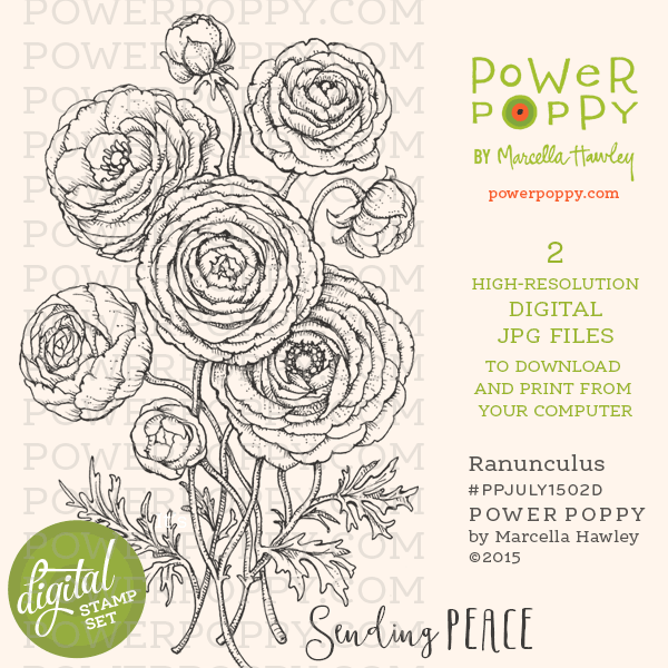 Ranunculus Digital Stamp Set