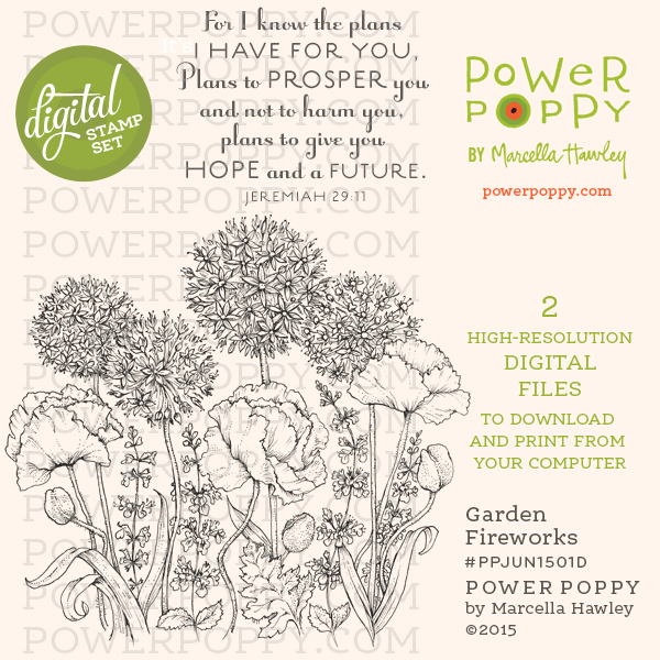 Garden Fireworks Digital Stamp Set