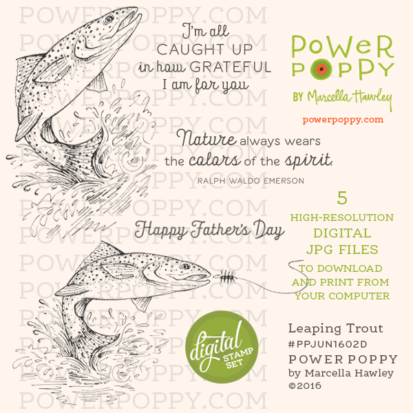 Leaping Trout Digital Stamp Set