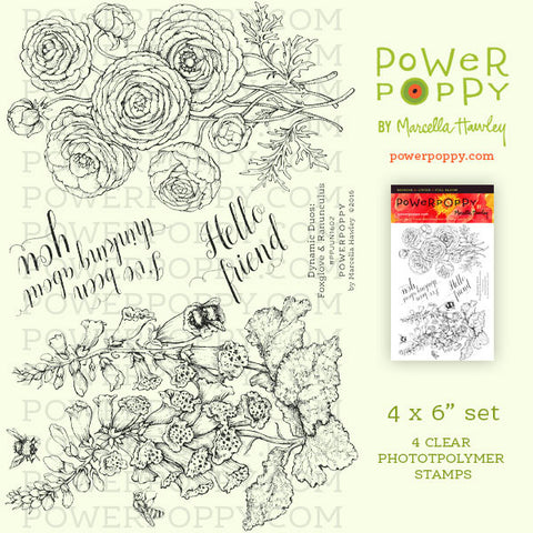 Dynamic Duos: Foxglove and Ranunculus Stamp Set