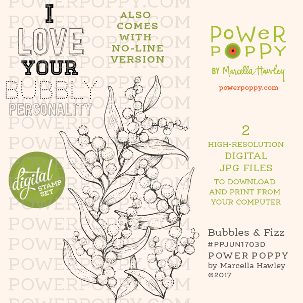 Bubbles and Fizz Digital Stamp Set