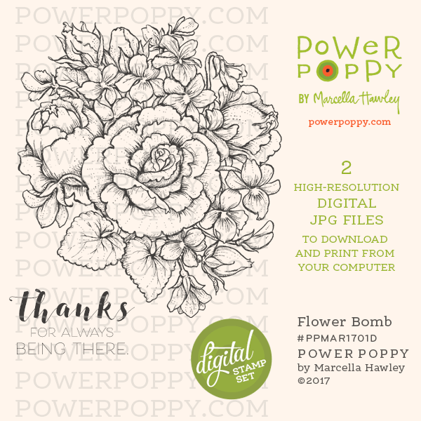 Flower Bomb Digital Stamp Set