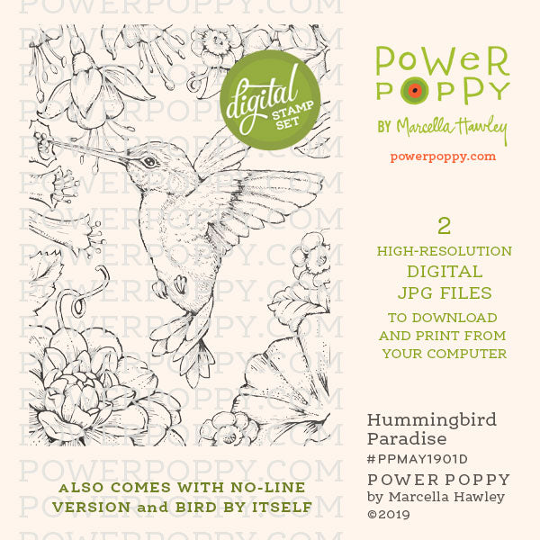 Hummingbird Paradise Digital Stamp Set