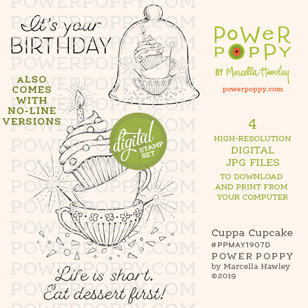 Cuppa Cupcake Digital Stamp Set