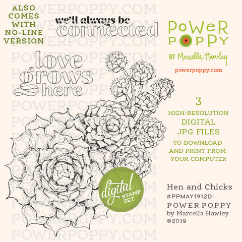 Hen and Chicks Digital Stamp Set