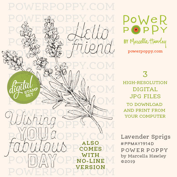 Lavender Sprigs Digital Stamp Set
