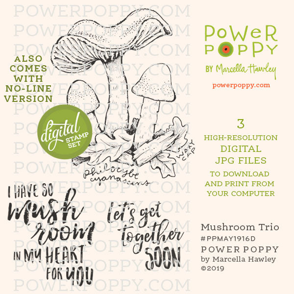 Mushroom Trio Digital Stamp Set