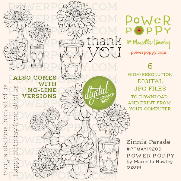 Zinnia Parade Digital Stamp Set