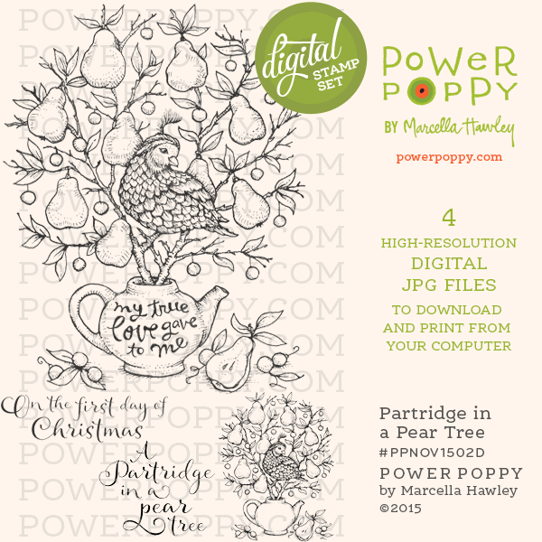 Partridge in a Pear Tree Digital Stamp Set