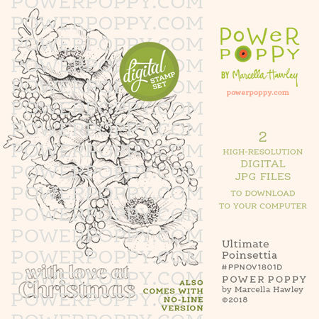 Ultimate Poinsettia Digital Stamp Set