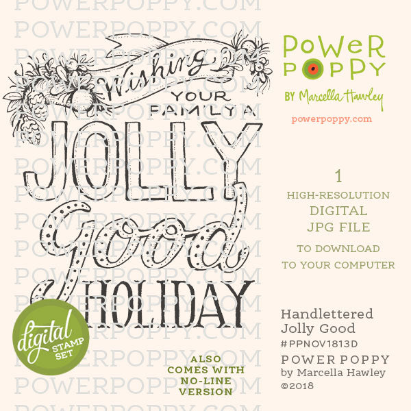 Handlettered Jolly Good Digital Stamp Set