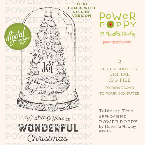 Tabletop Tree Digital Stamp Set