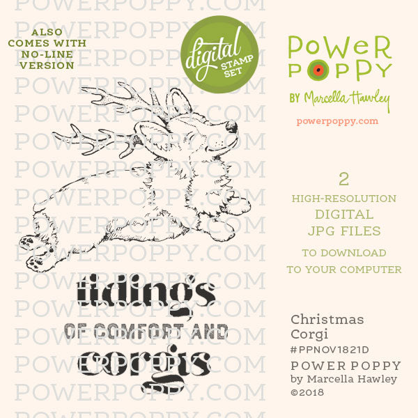 Christmas Corgi Digital Stamp Set