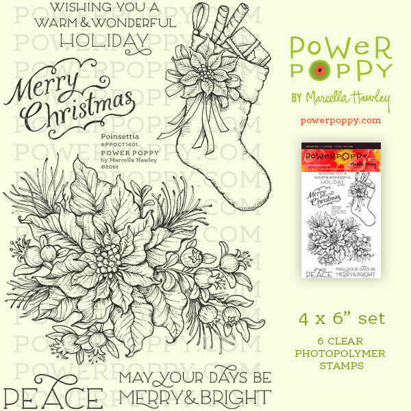 Holiday Poinsettia Hand Made Stamp - Simply Stamps