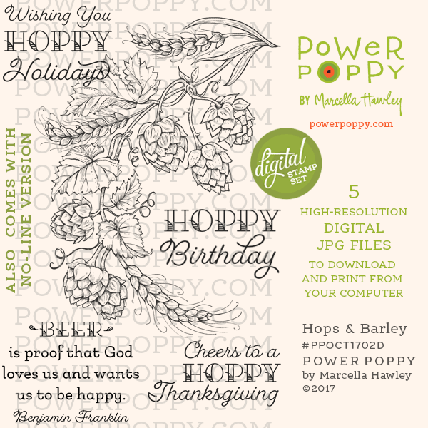 Hops and Barley Digital Stamp Set
