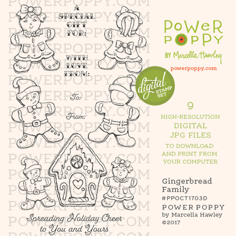 Gingerbread Family Digital Stamp Set