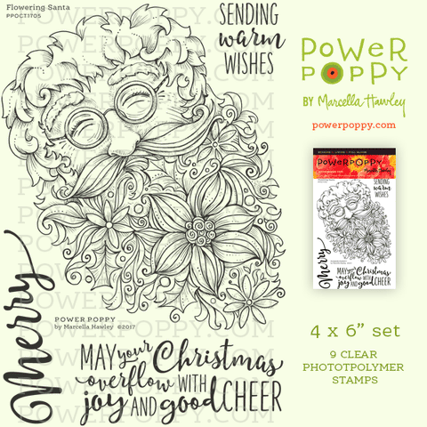Flowering Santa Stamp Set
