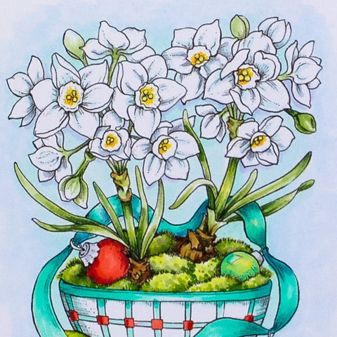 Mossy Pots with Paperwhites: Tureen Digital Stamp Set