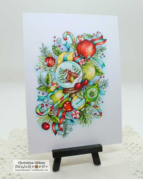 Sweet and Sugary Snowglobe Digital Coloring Page