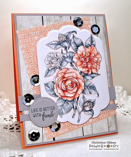 Camellias Digital Stamp Set
