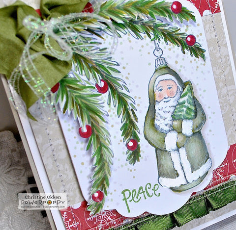 Glittering Glass Santa Digital Stamp Set