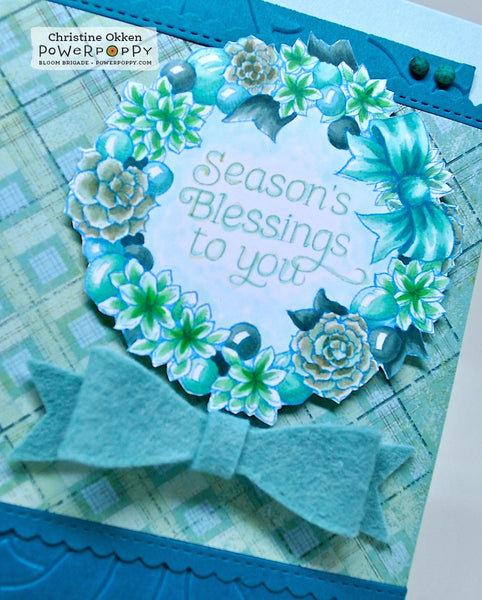 Wreath: Succulents and Baubles Digital Stamp Set
