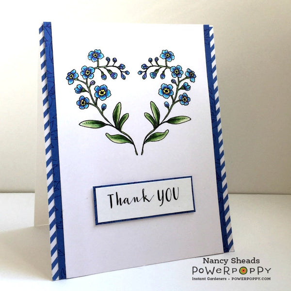 Forget-Me-Not Heart Digital Stamp Set