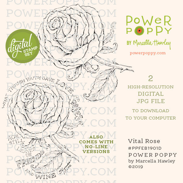 Vital Rose Digital Stamp Set