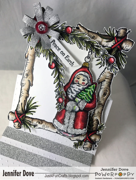 Wreath: Birch and Evergreens Digital Stamp Set