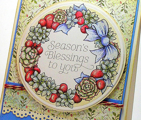 Wreath: Succulents and Baubles Digital Stamp Set