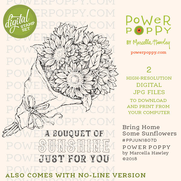 Bring Home Some Sunflowers Digital Stamp Set