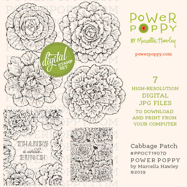 Cabbage Patch Digital Stamp Set - Power Poppy by Marcella Hawley