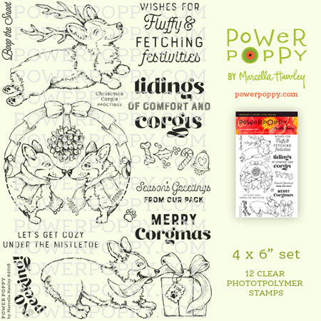 Christmas Corgis Stamp Set