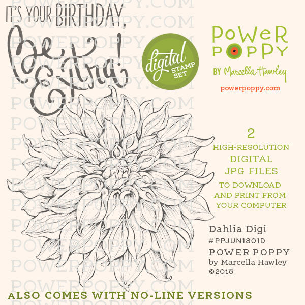Dahlia Digi Digital Stamp Set