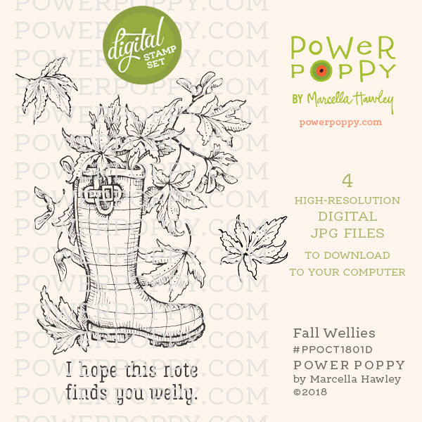 Fall Wellies Digital Stamp Set