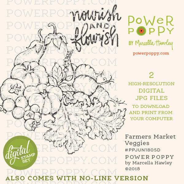 Farmers Market Veggies Digital Stamp Set