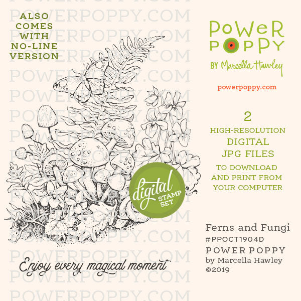 Ferns and Fungi Digital Stamp Set