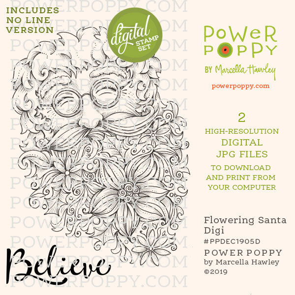 Flowering Santa Digi Digital Stamp Set