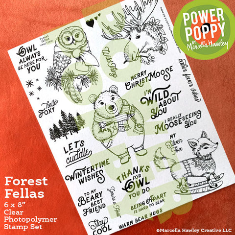 Forest Fellas Clear Polymer Stamp Set