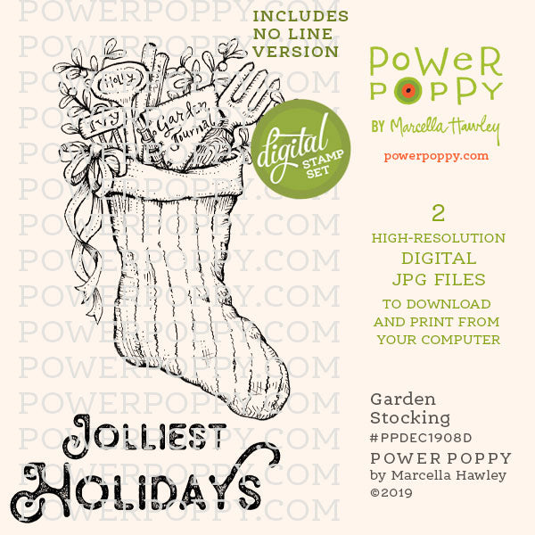 Garden Stocking Digital Stamp Set