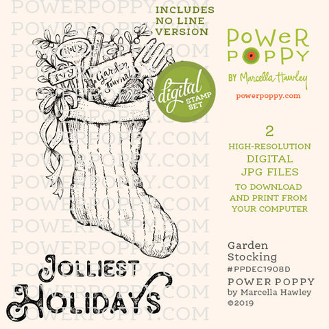 Garden Stocking Digital Stamp Set