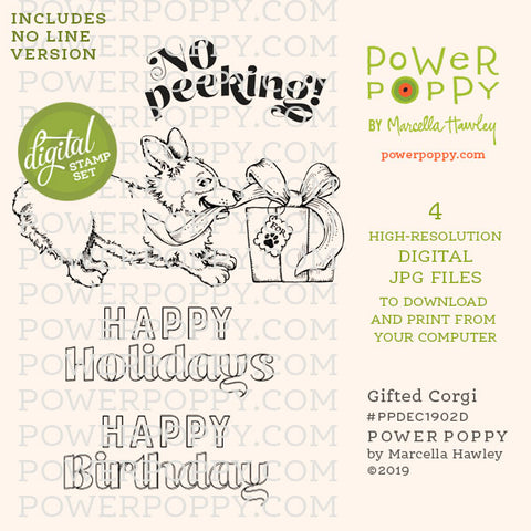 Gifted Corgi Digital Stamp Set