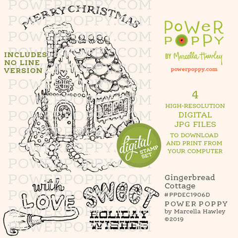 Gingerbread Cottage Digital Stamp Set
