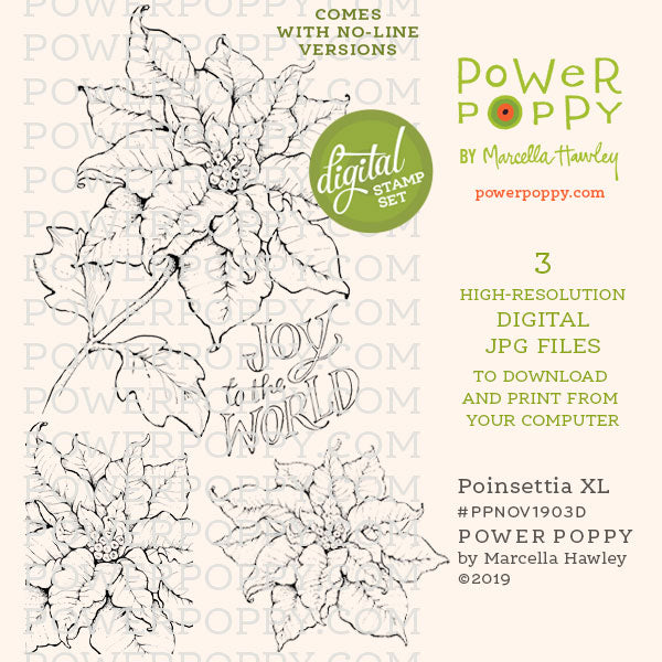 Poinsettia XL Digital Stamp Set