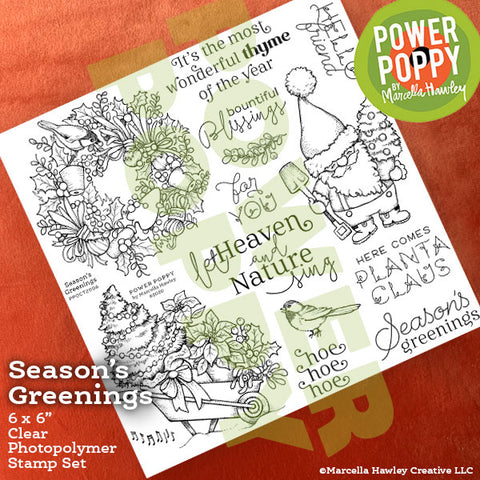 Season's Greenings Clear Polymer Stamp Set