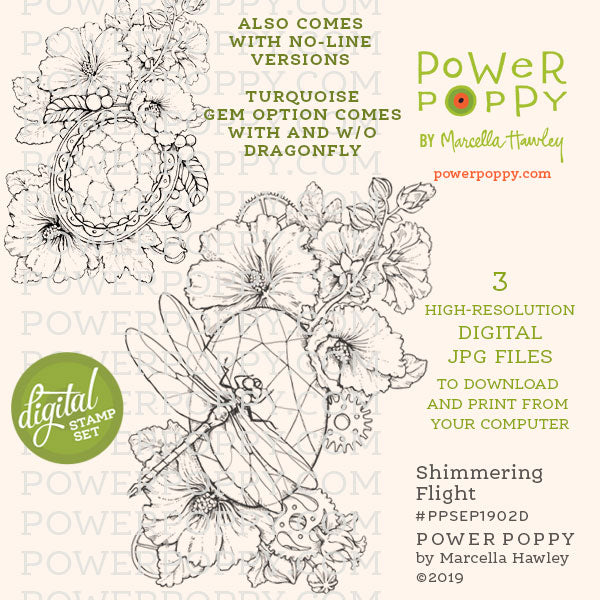 Shimmering Flight Digital Stamp Set