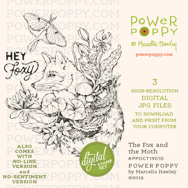 The Fox and the Moth Digital Stamp Set