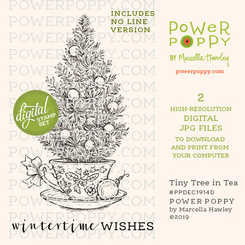 Tiny Tree in Tea Digital Stamp Set