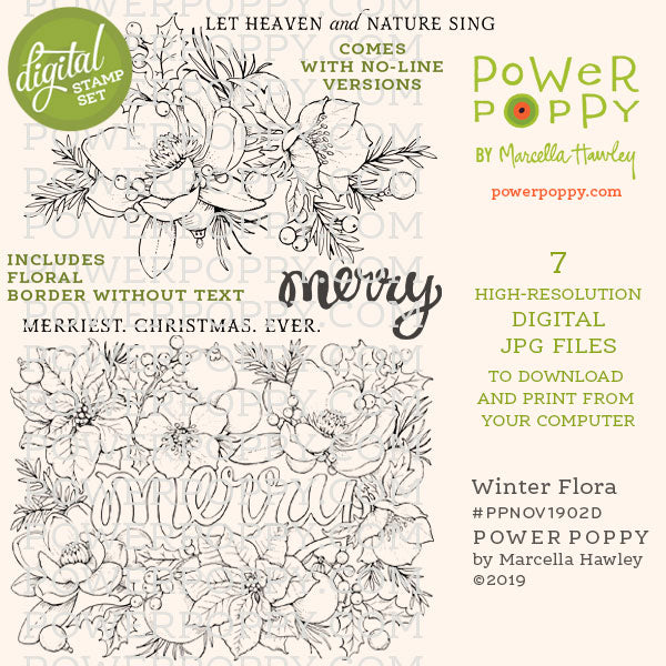 Winter Flora Digital Stamp Set