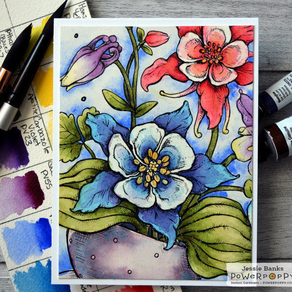 Cup of Columbine Digital Stamp Set